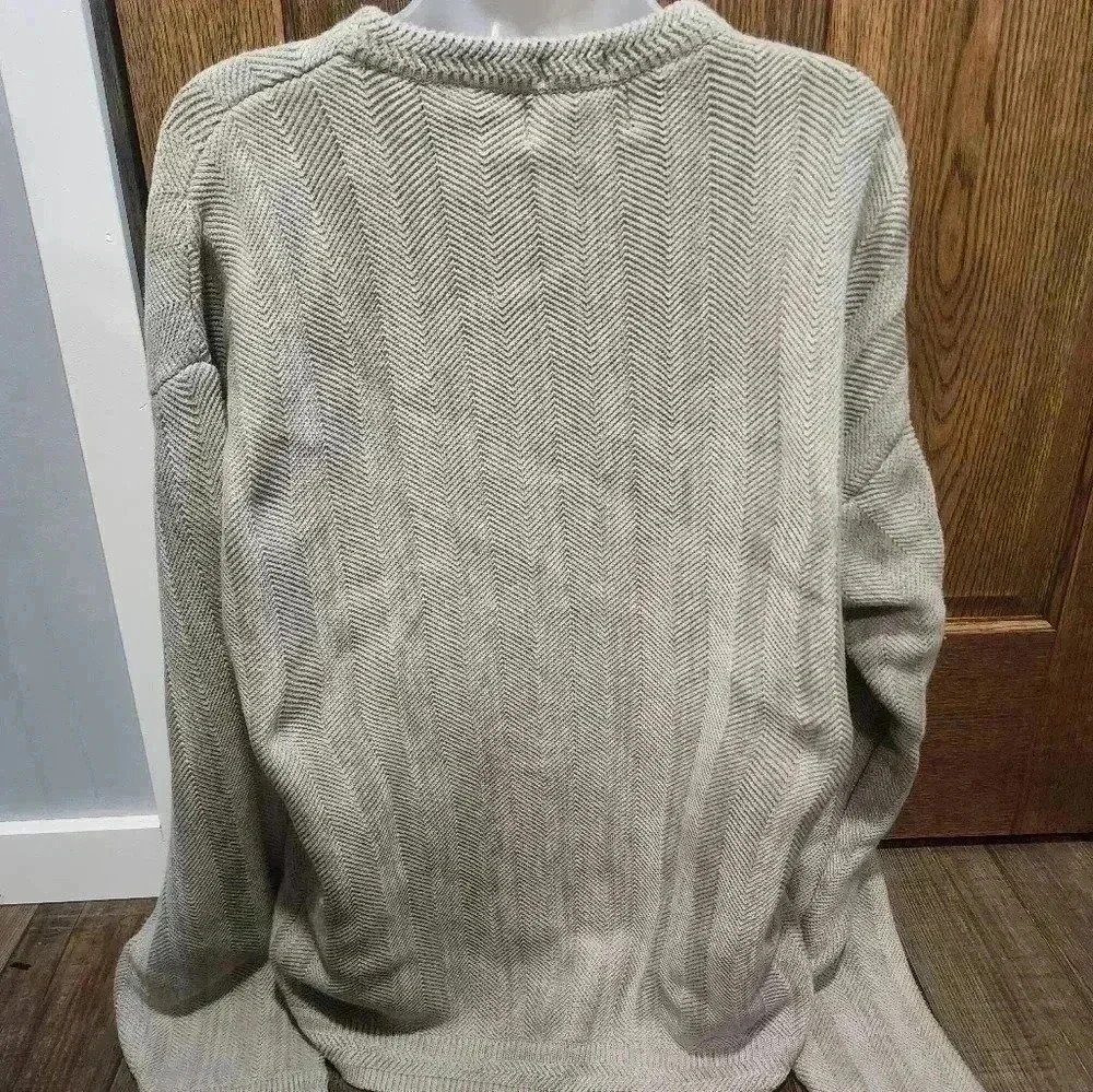Vintage Chaps Ralph Lauren Hand Framed Sweater S XLARGE Beige Herringbone 90’s - Picture 3 of 6